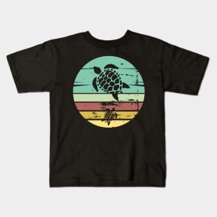 Retro Sea Turtle Sea Life Kids T-Shirt